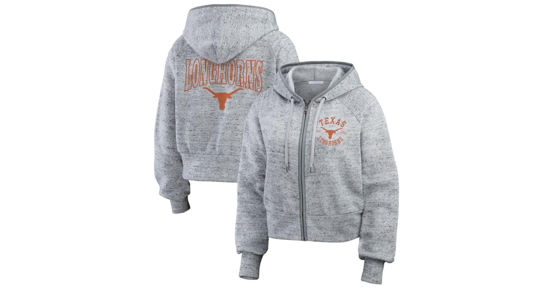 NCAA Texas Longhorns Wear Speckle Double-Hit Raglan Full-Zip Hoodie