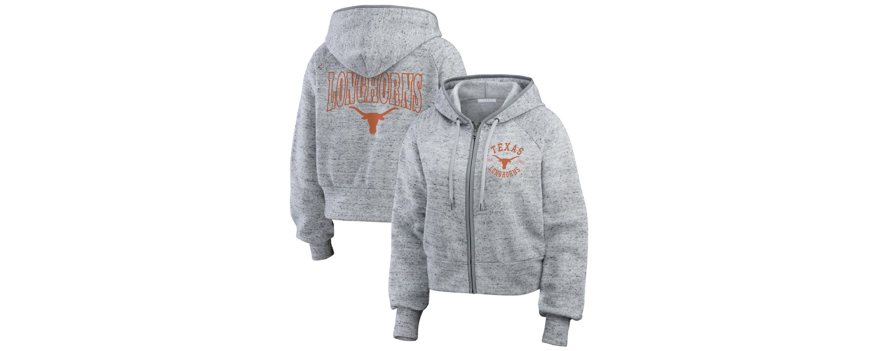 NCAA Texas Longhorns Wear Speckle Double-Hit Raglan Full-Zip Hoodie