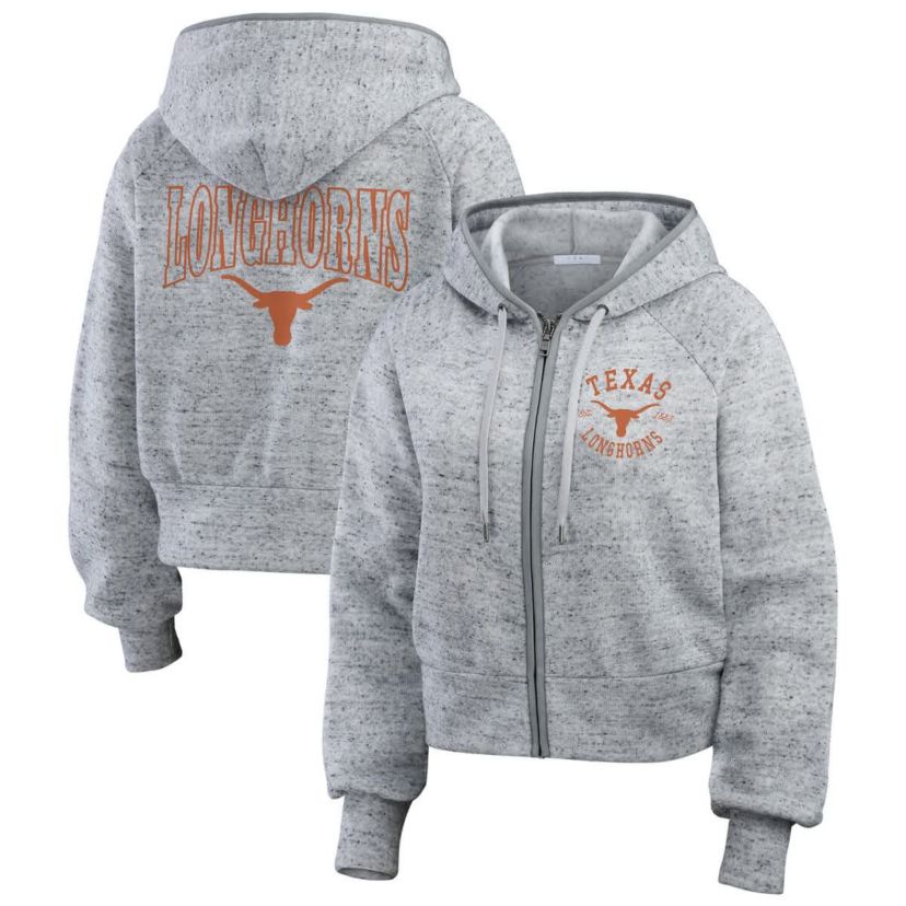 NCAA Texas Longhorns Wear Speckle Double-Hit Raglan Full-Zip Hoodie