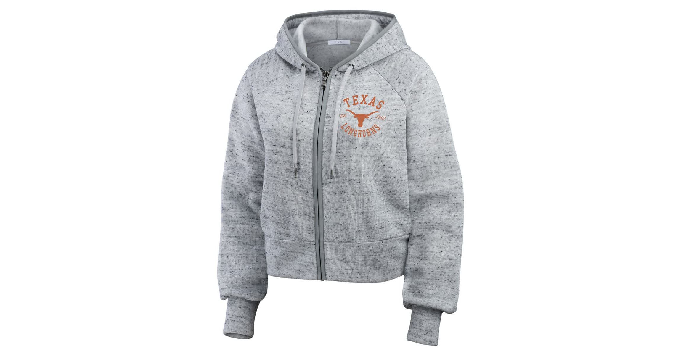 NCAA Texas Longhorns Wear Speckle Double-Hit Raglan Full-Zip Hoodie