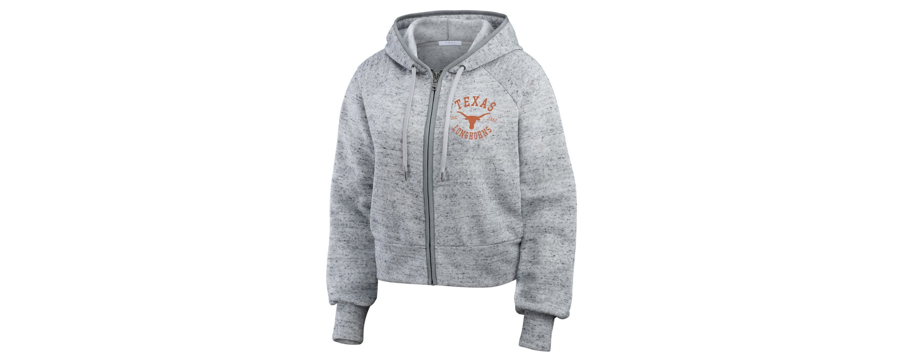 NCAA Texas Longhorns Wear Speckle Double-Hit Raglan Full-Zip Hoodie