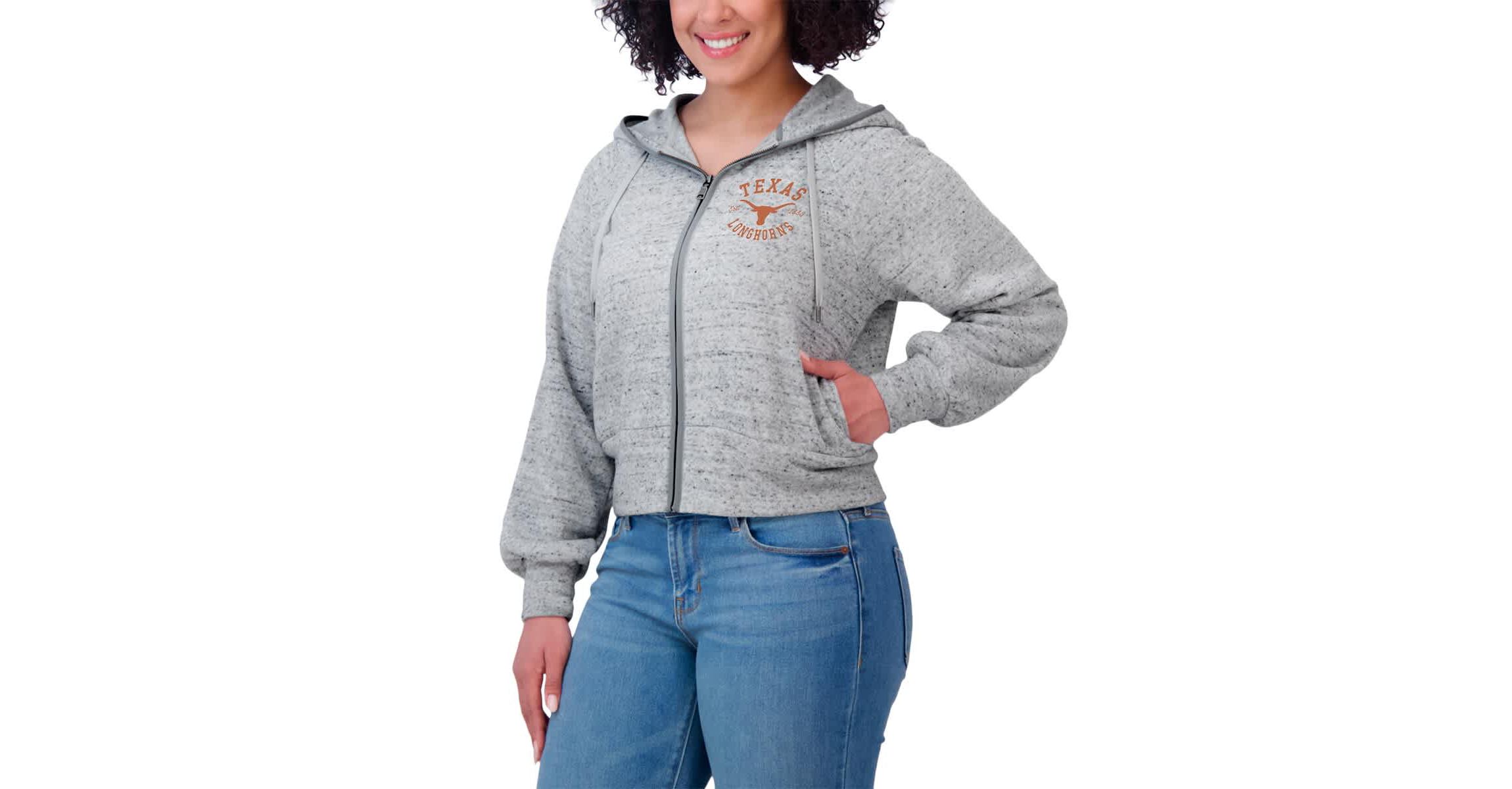 NCAA Texas Longhorns Wear Speckle Double-Hit Raglan Full-Zip Hoodie