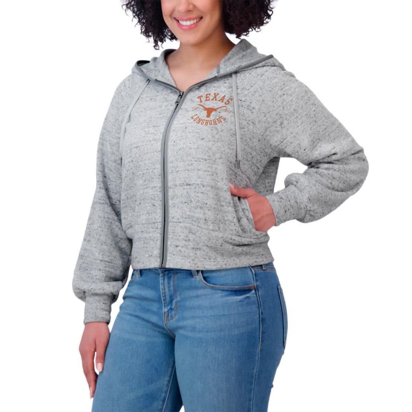 NCAA Texas Longhorns Wear Speckle Double-Hit Raglan Full-Zip Hoodie