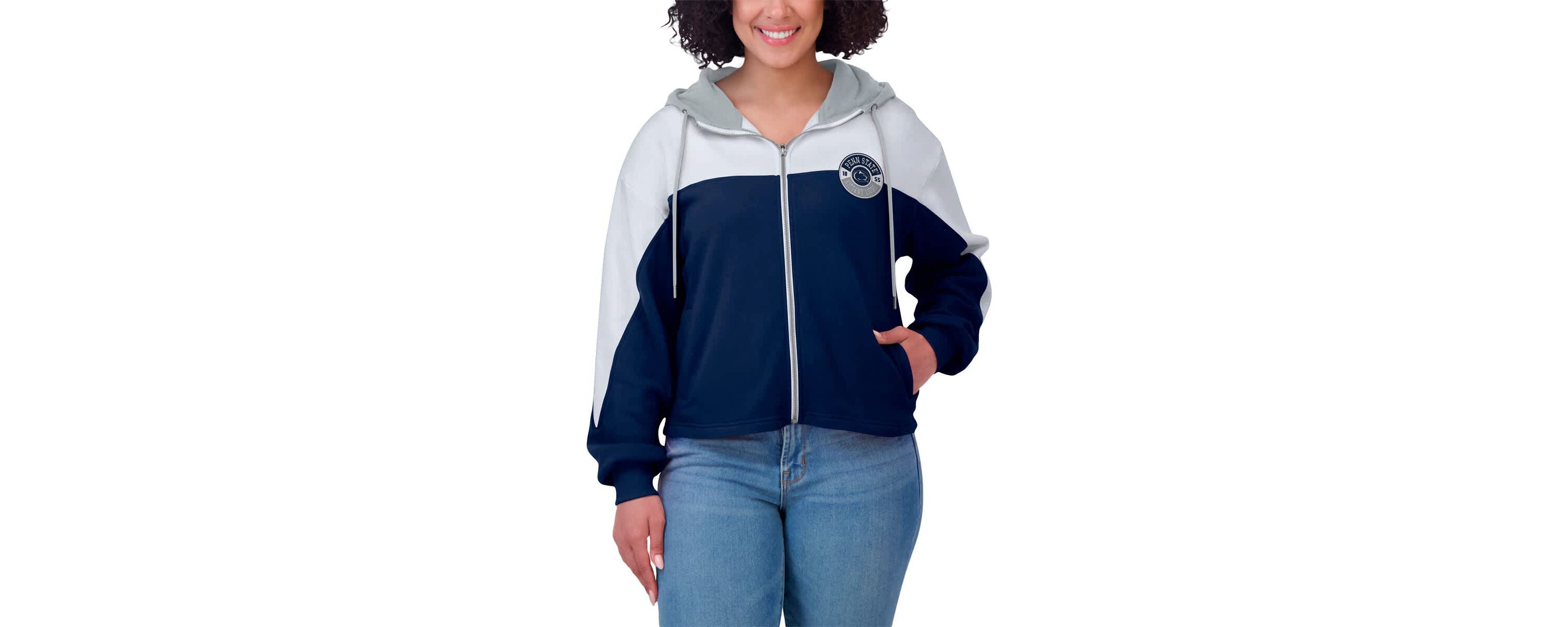NCAA Penn State Nittany Lions Color-Block Full-Zip Hoodie
