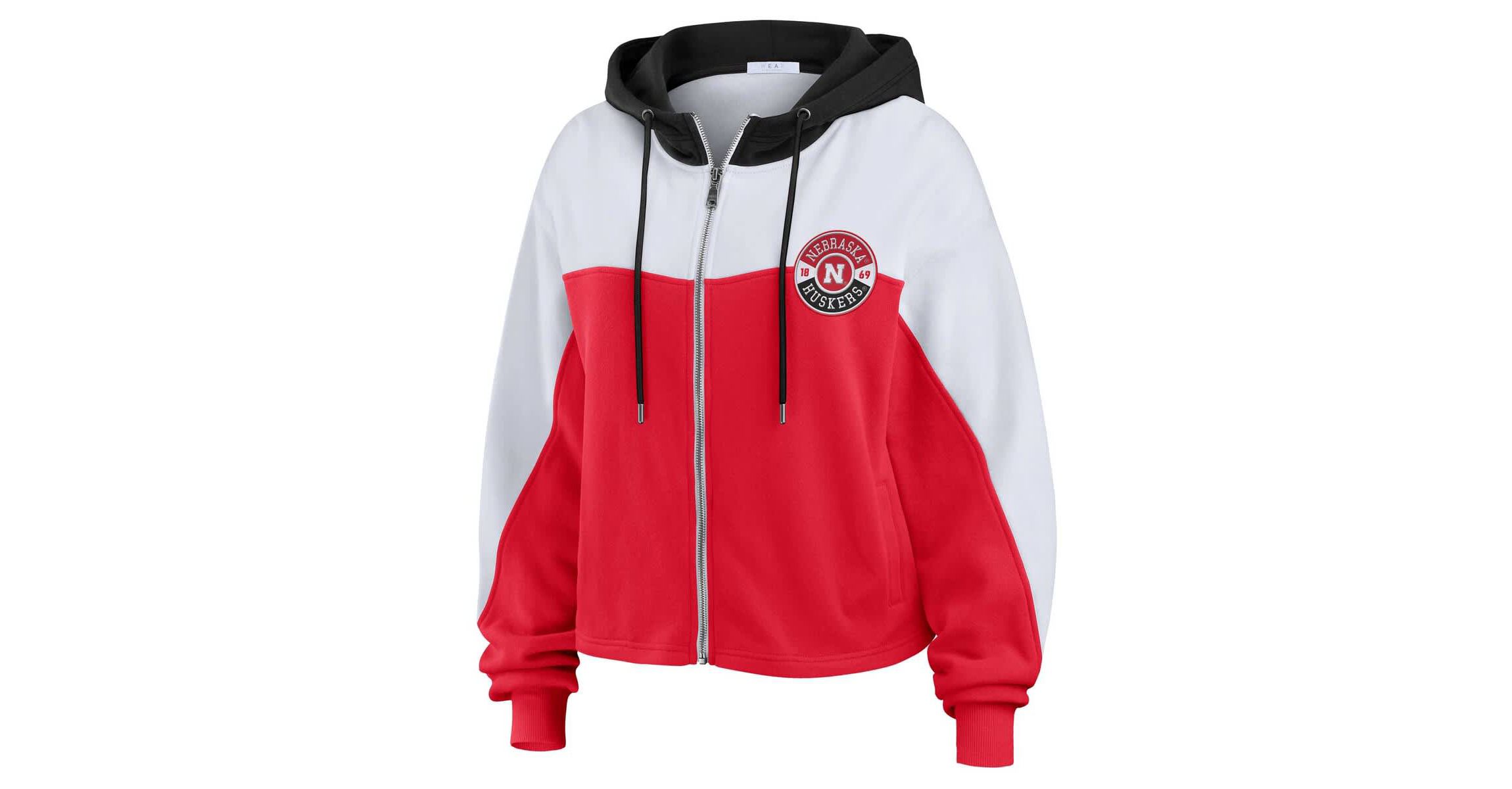 NCAA Nebraska Huskers Color-Block Full-Zip Hoodie