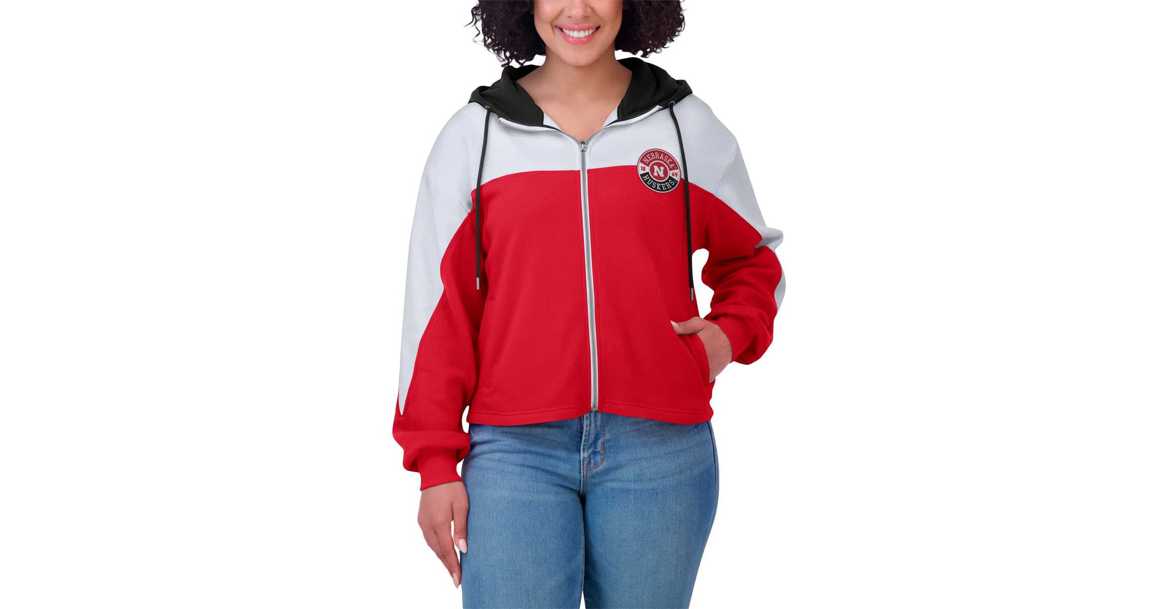 NCAA Nebraska Huskers Color-Block Full-Zip Hoodie