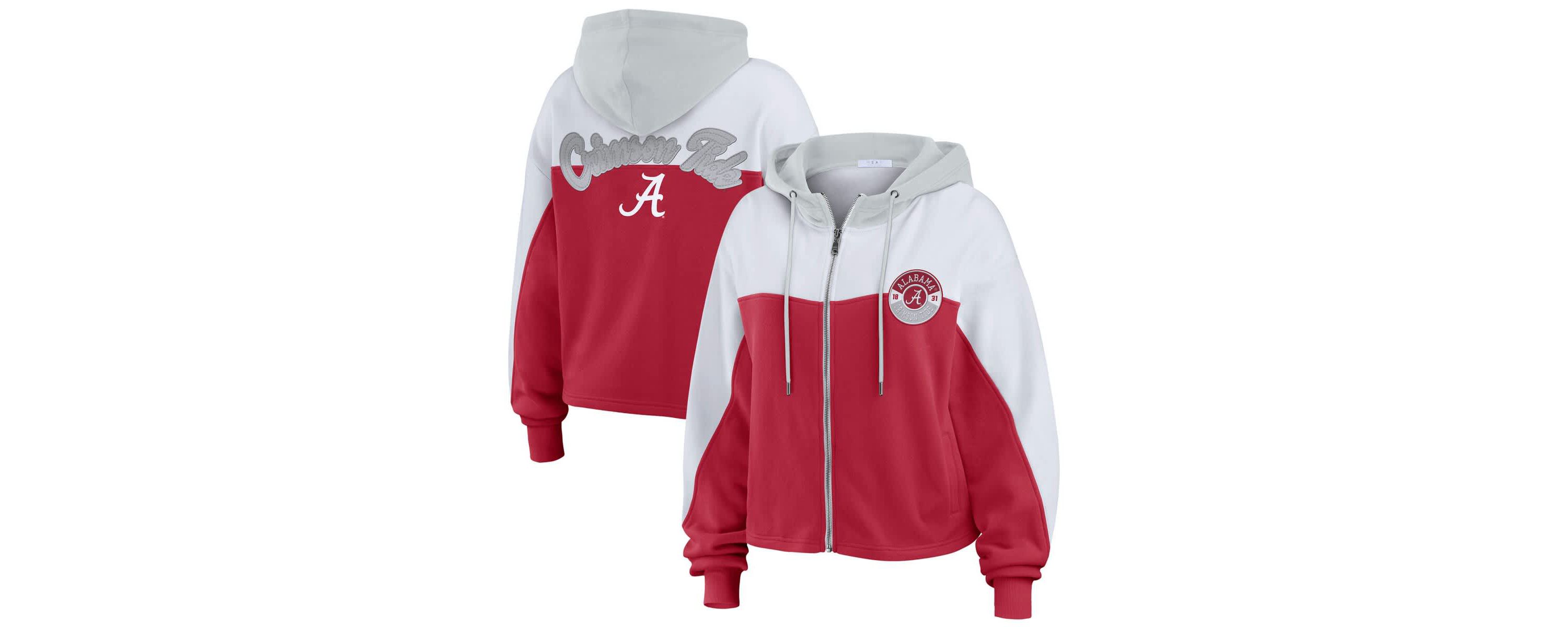 Alabama Crimson Tide NCAA Alabama Tide Color-Block Full-Zip Hoodie
