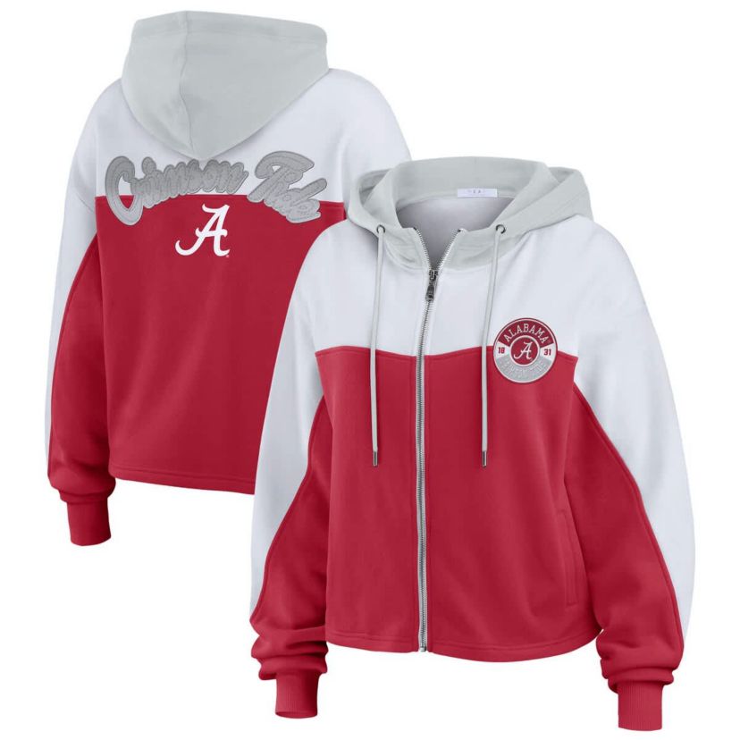 Alabama Crimson Tide NCAA Alabama Tide Color-Block Full-Zip Hoodie
