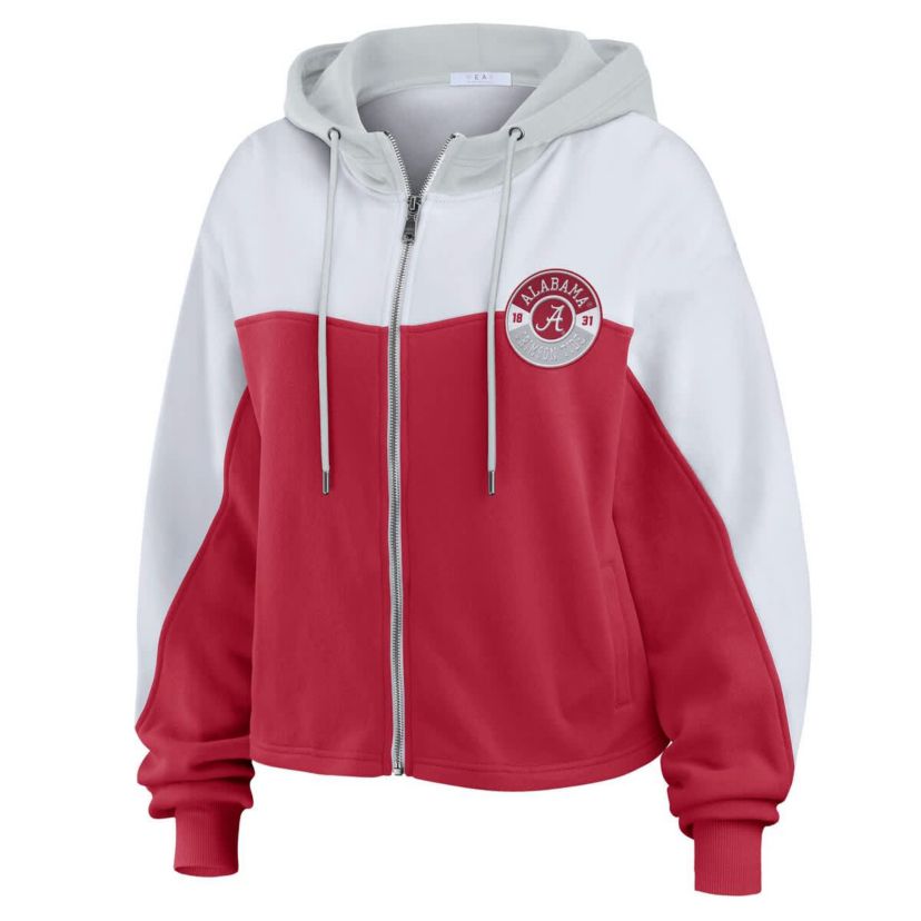Alabama Crimson Tide NCAA Alabama Tide Color-Block Full-Zip Hoodie