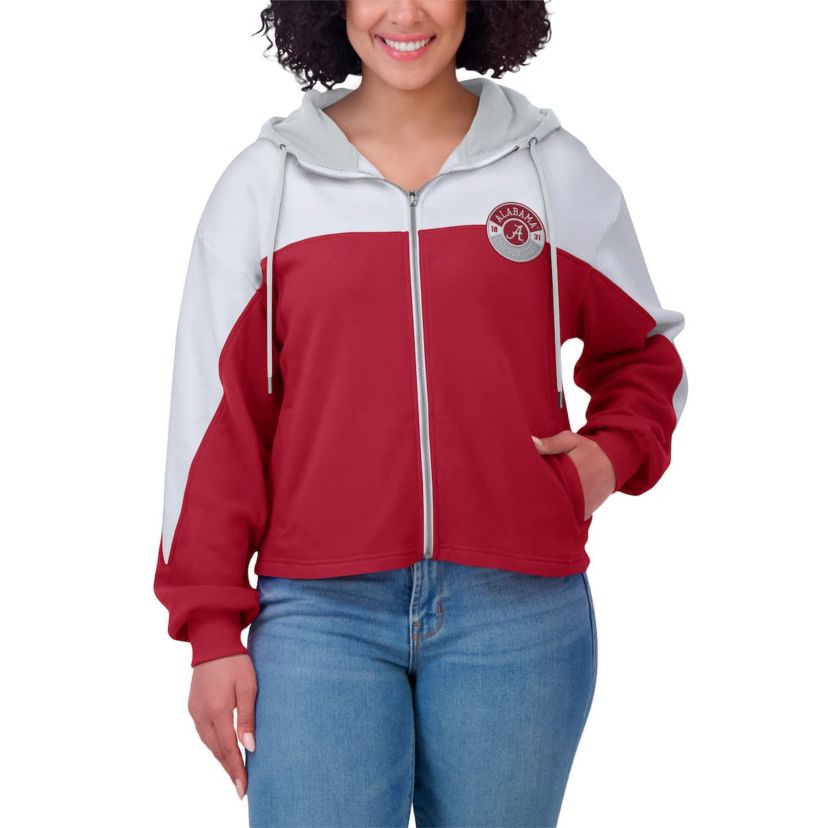 Alabama Crimson Tide NCAA Alabama Tide Color-Block Full-Zip Hoodie