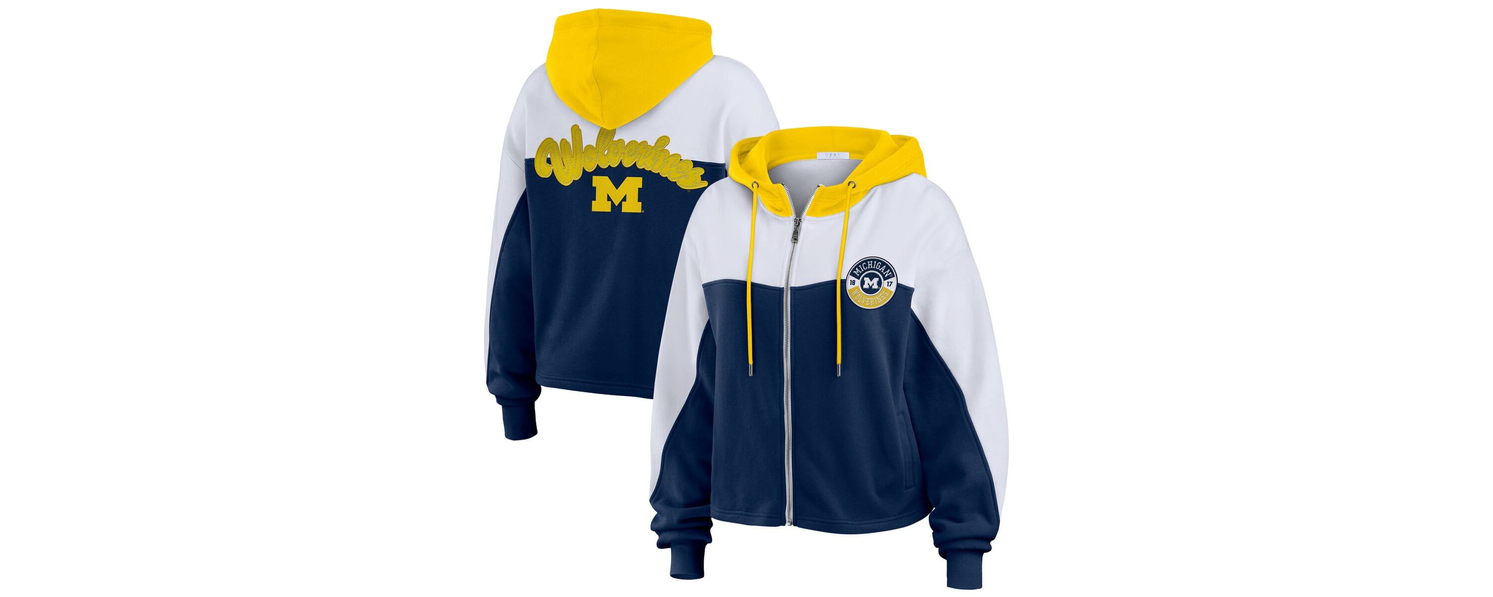 NCAA Michigan Wolverines Color-Block Full-Zip Hoodie