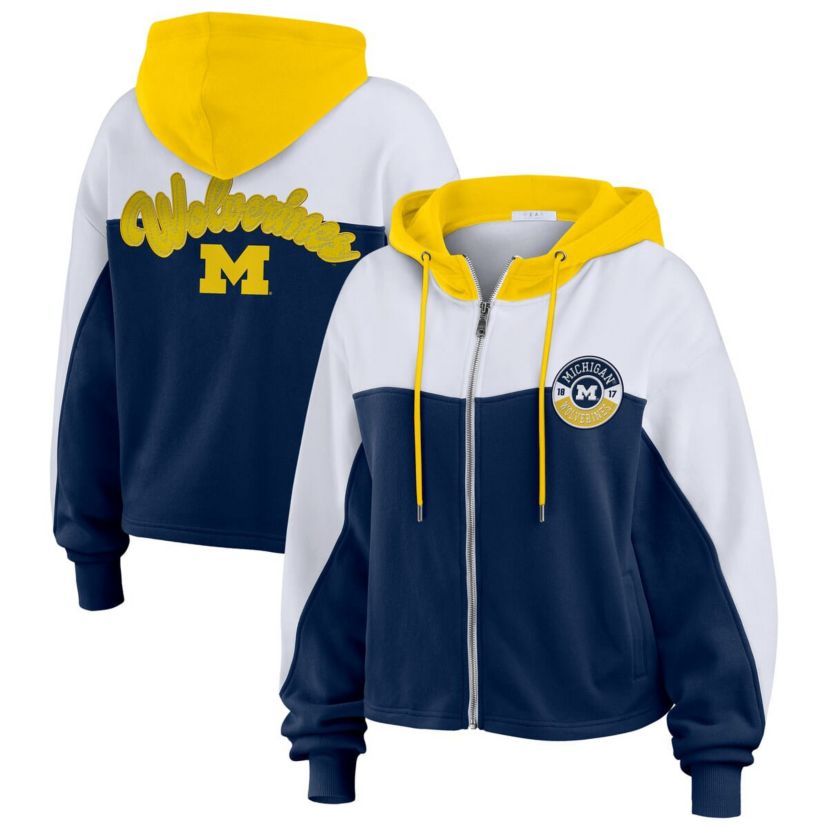 NCAA Michigan Wolverines Color-Block Full-Zip Hoodie