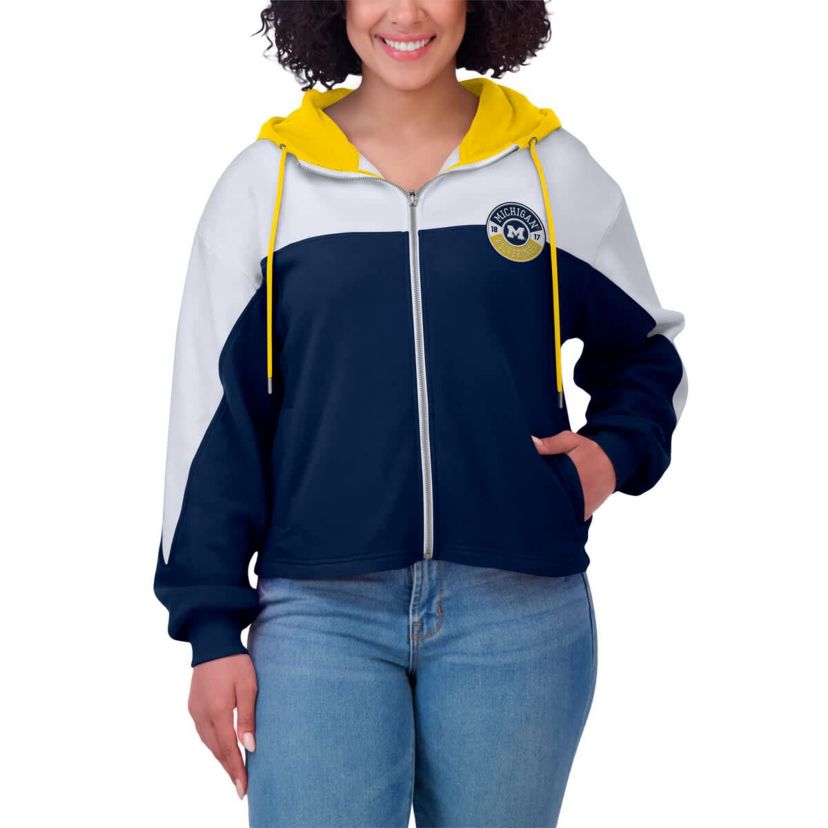 NCAA Michigan Wolverines Color-Block Full-Zip Hoodie
