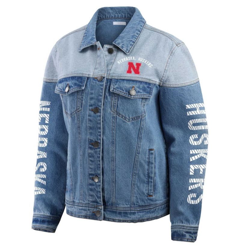 NCAA Nebraska Huskers Sleeve Hit Colorblock Button-Down Jacket