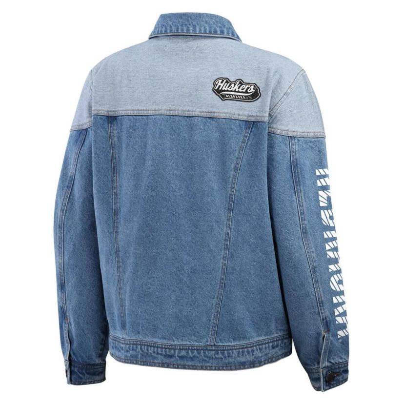 NCAA Nebraska Huskers Sleeve Hit Colorblock Button-Down Jacket