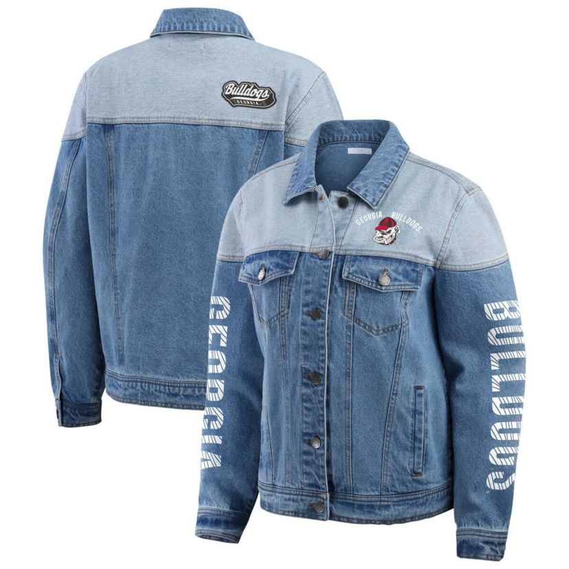 NCAA Georgia Bulldogs Sleeve Hit Colorblock Button-Down Jacket