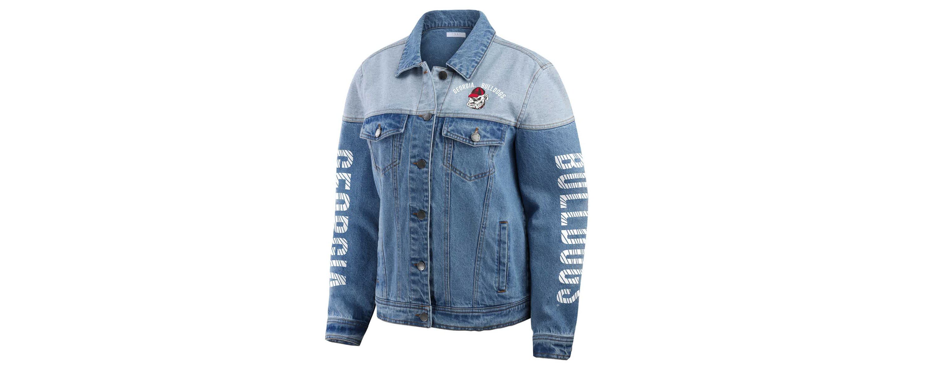 NCAA Georgia Bulldogs Sleeve Hit Colorblock Button-Down Jacket