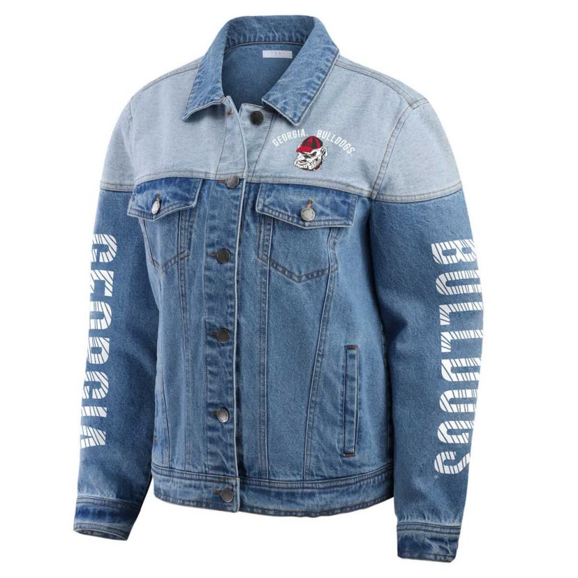 NCAA Georgia Bulldogs Sleeve Hit Colorblock Button-Down Jacket
