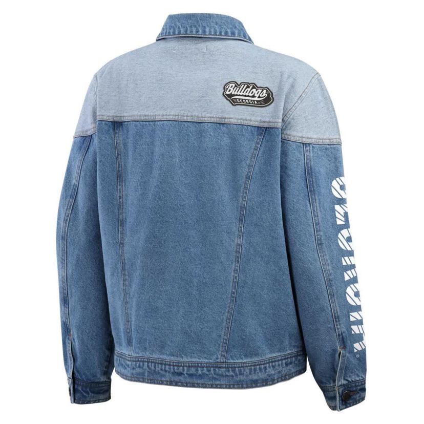 NCAA Georgia Bulldogs Sleeve Hit Colorblock Button-Down Jacket