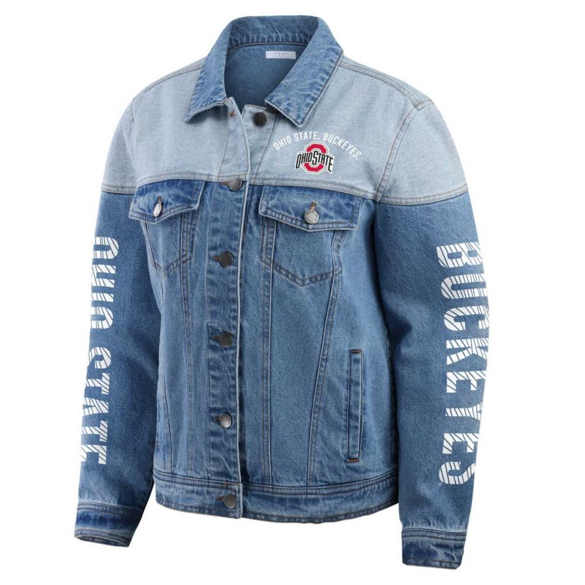 NCAA Ohio State Buckeyes Sleeve Hit Colorblock Button-Down Jacket