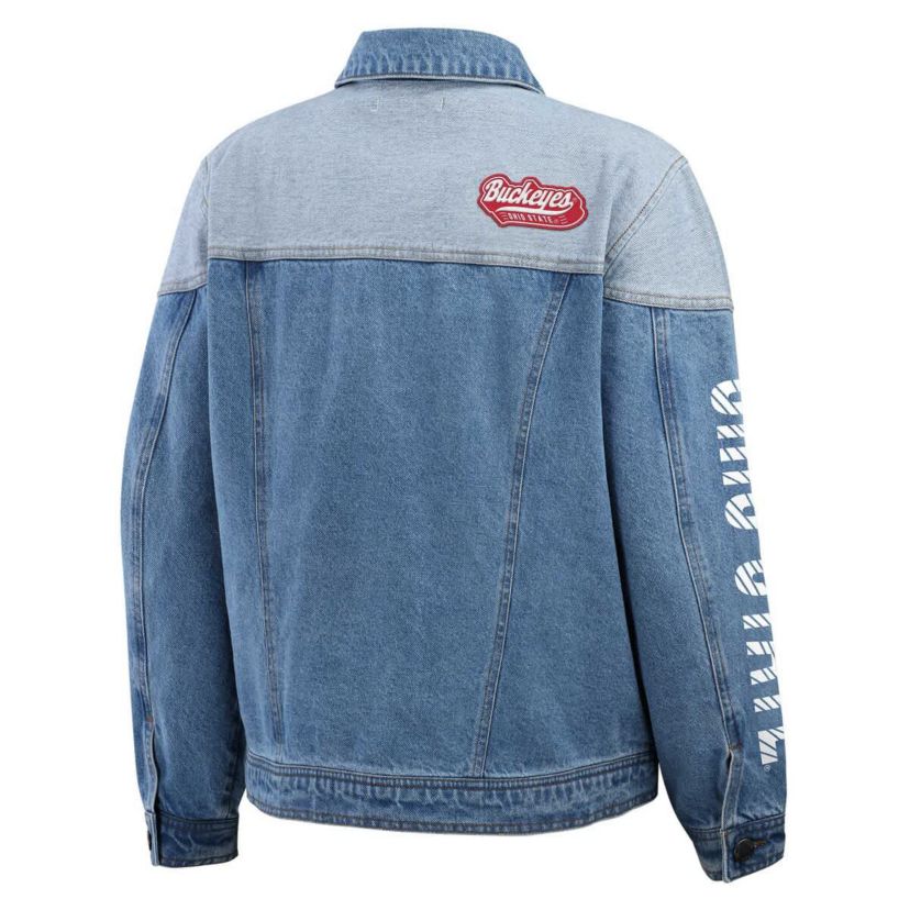 NCAA Ohio State Buckeyes Sleeve Hit Colorblock Button-Down Jacket