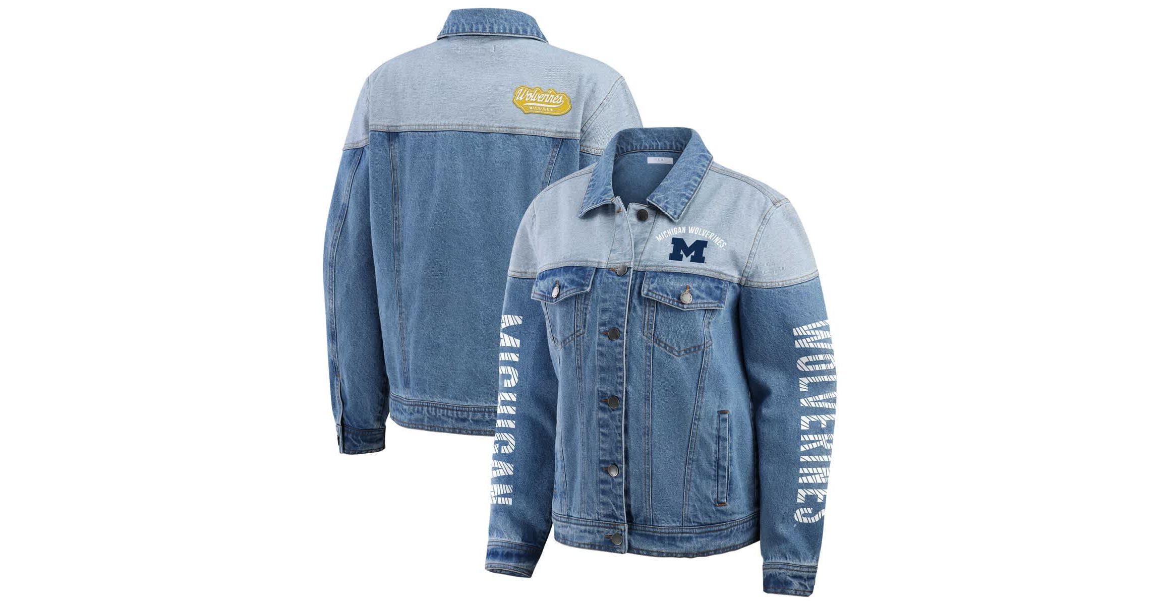 NCAA Michigan Wolverines Sleeve Hit Colorblock Button-Down Jacket