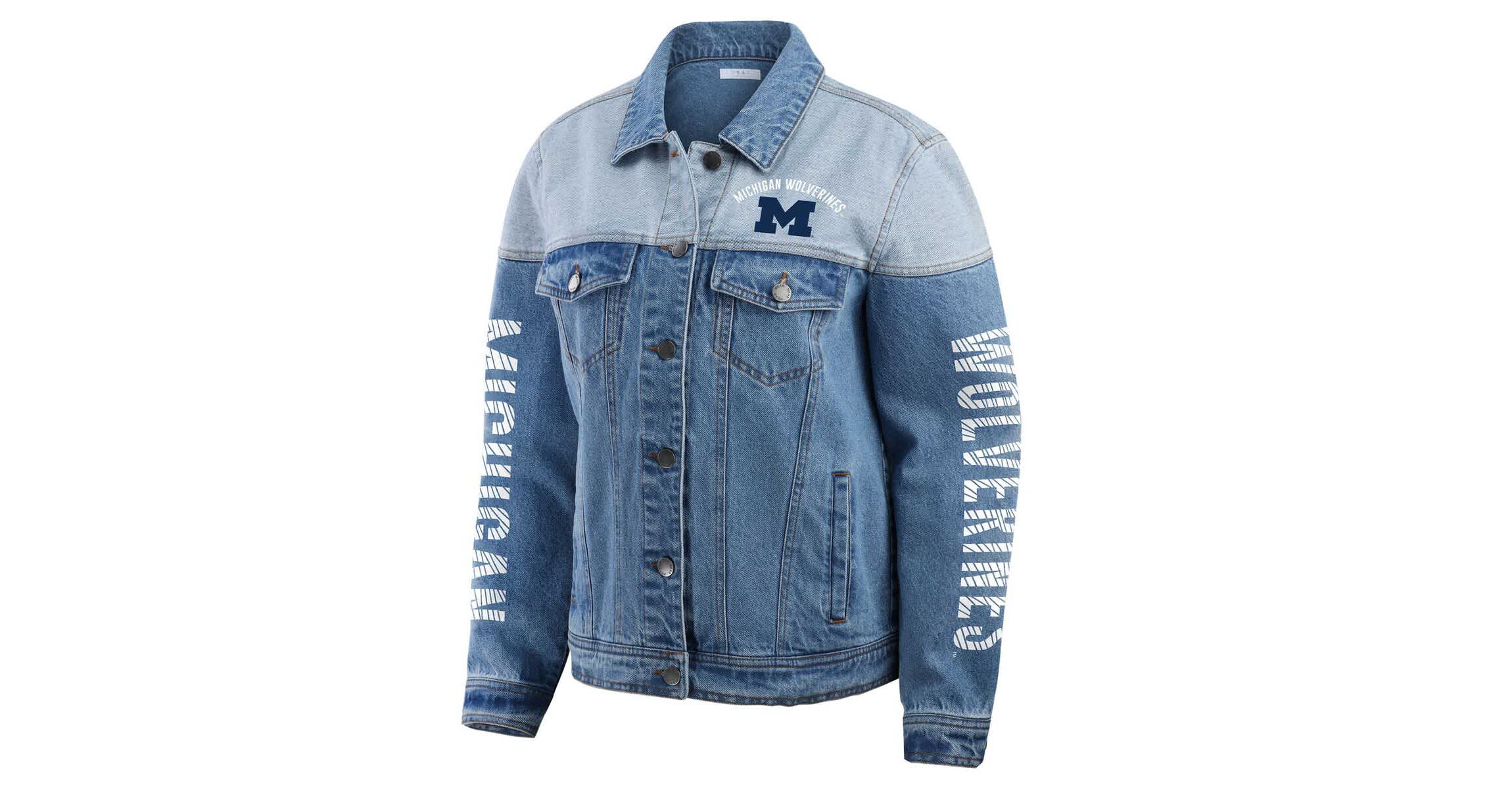 NCAA Michigan Wolverines Sleeve Hit Colorblock Button-Down Jacket