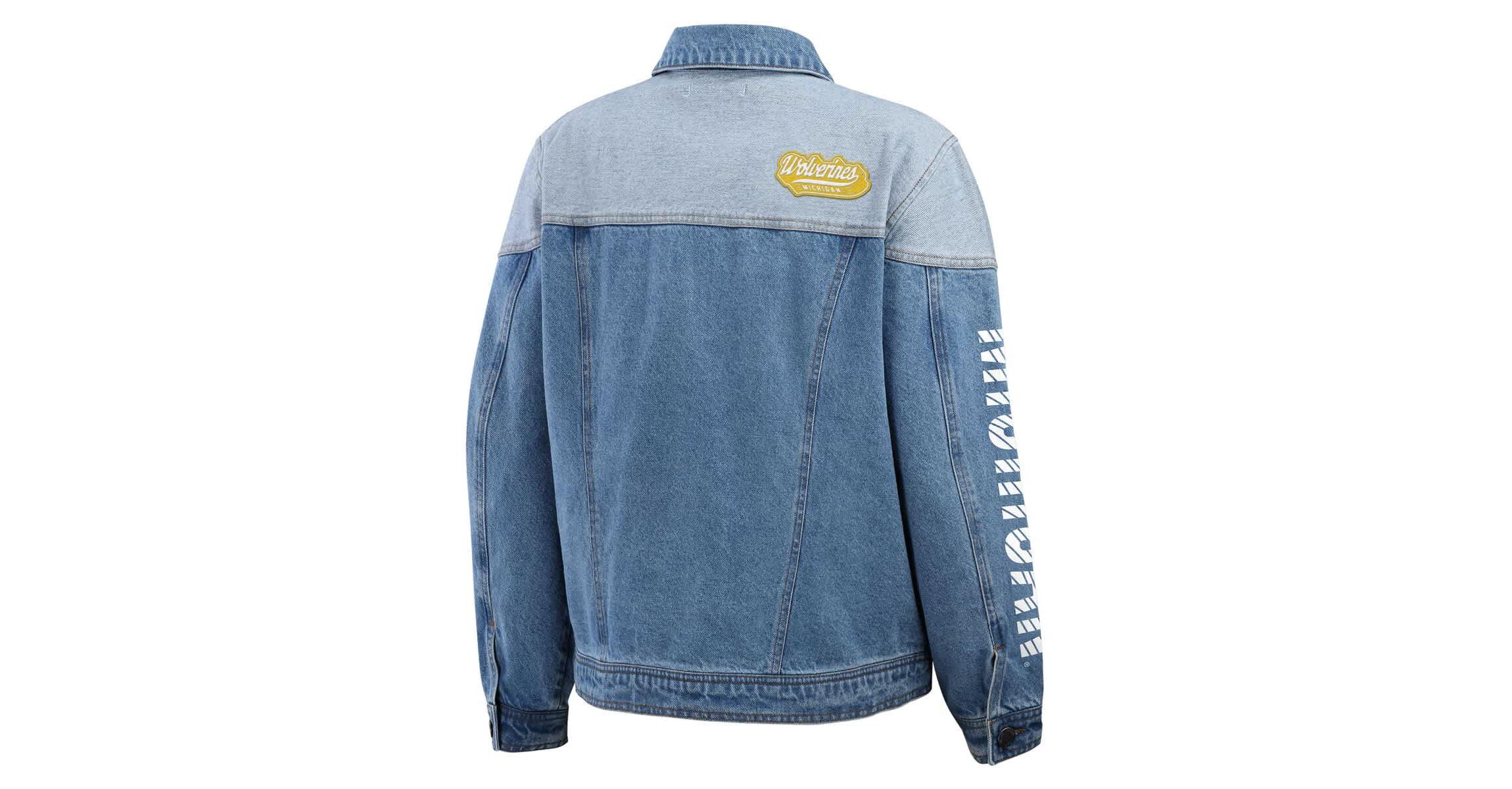 NCAA Michigan Wolverines Sleeve Hit Colorblock Button-Down Jacket