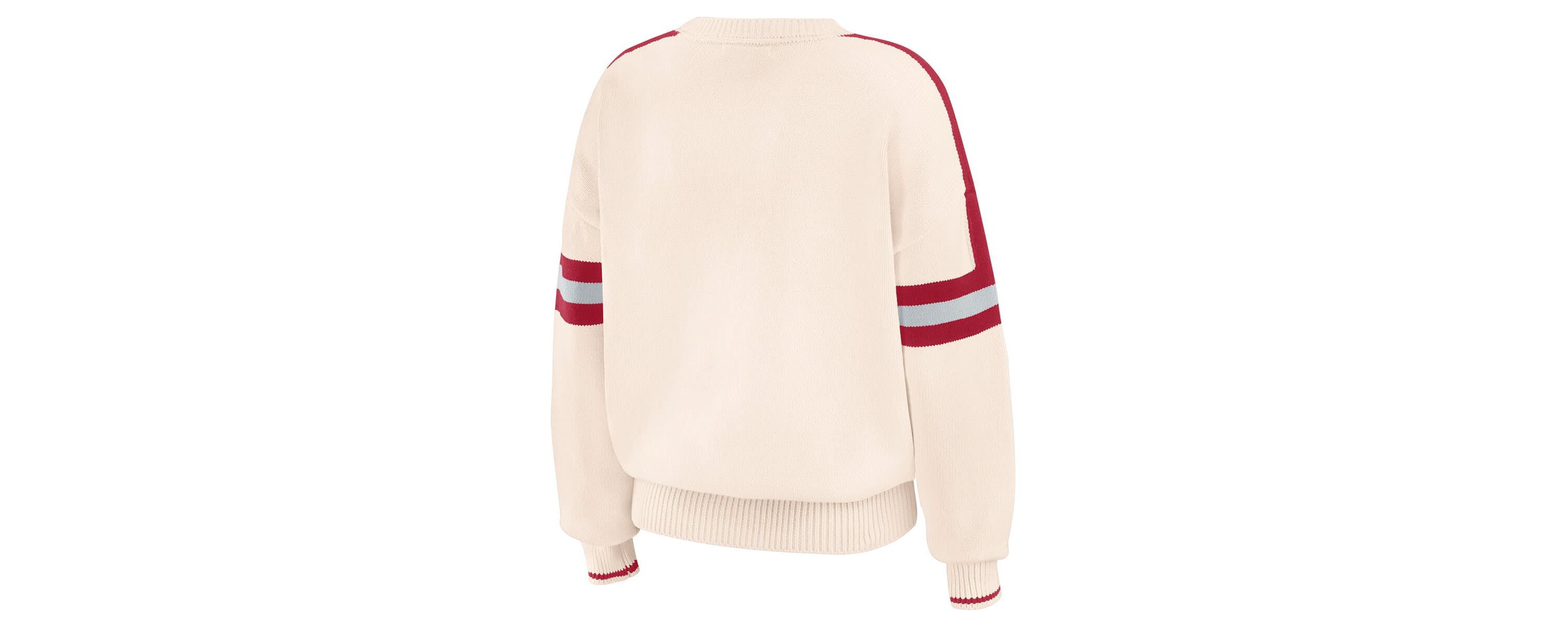 Alabama Crimson Tide NCAA Alabama Tide Chenille Woven Patch Stripe Pullover Sweater