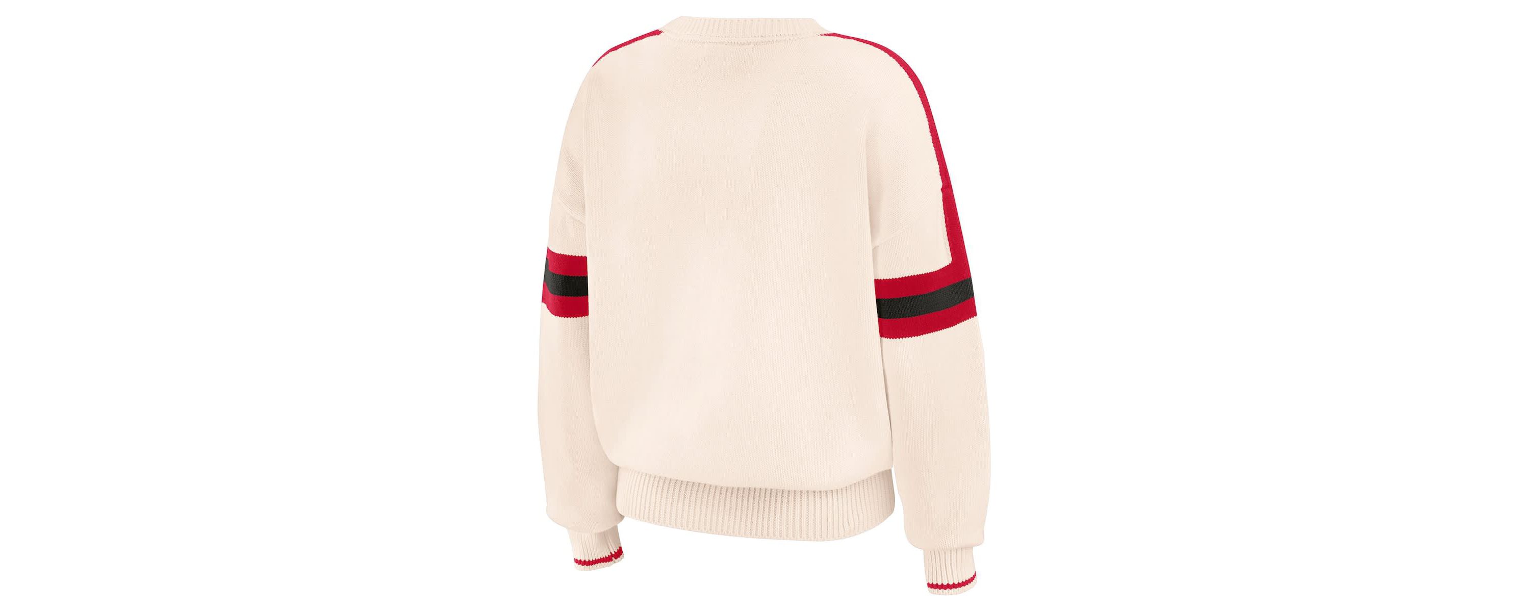 NCAA Georgia Bulldogs Chenille Woven Patch Stripe Pullover Sweater