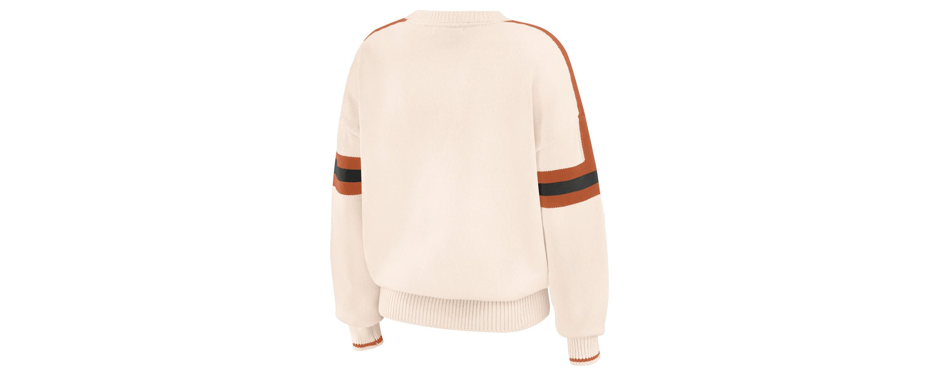 NCAA Texas Longhorns Chenille Woven Patch Stripe Pullover Sweater