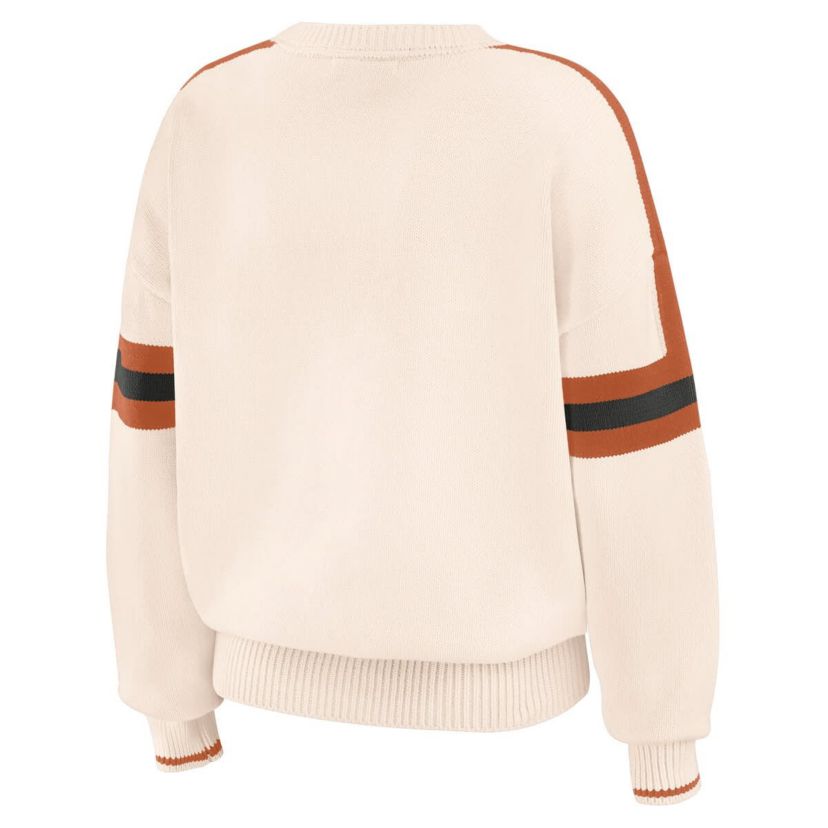 NCAA Texas Longhorns Chenille Woven Patch Stripe Pullover Sweater