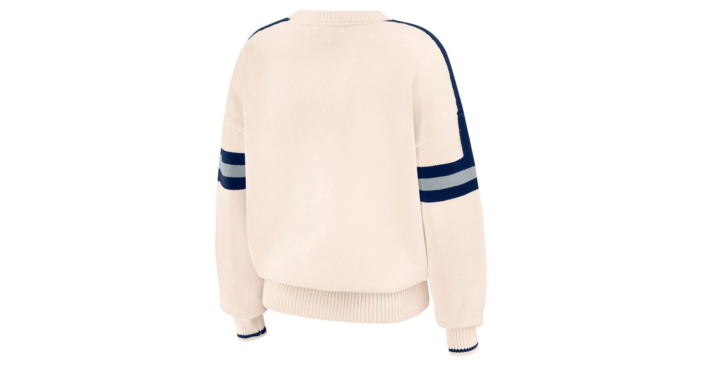 NCAA Penn State Nittany Lions Chenille Woven Patch Stripe Pullover Sweater