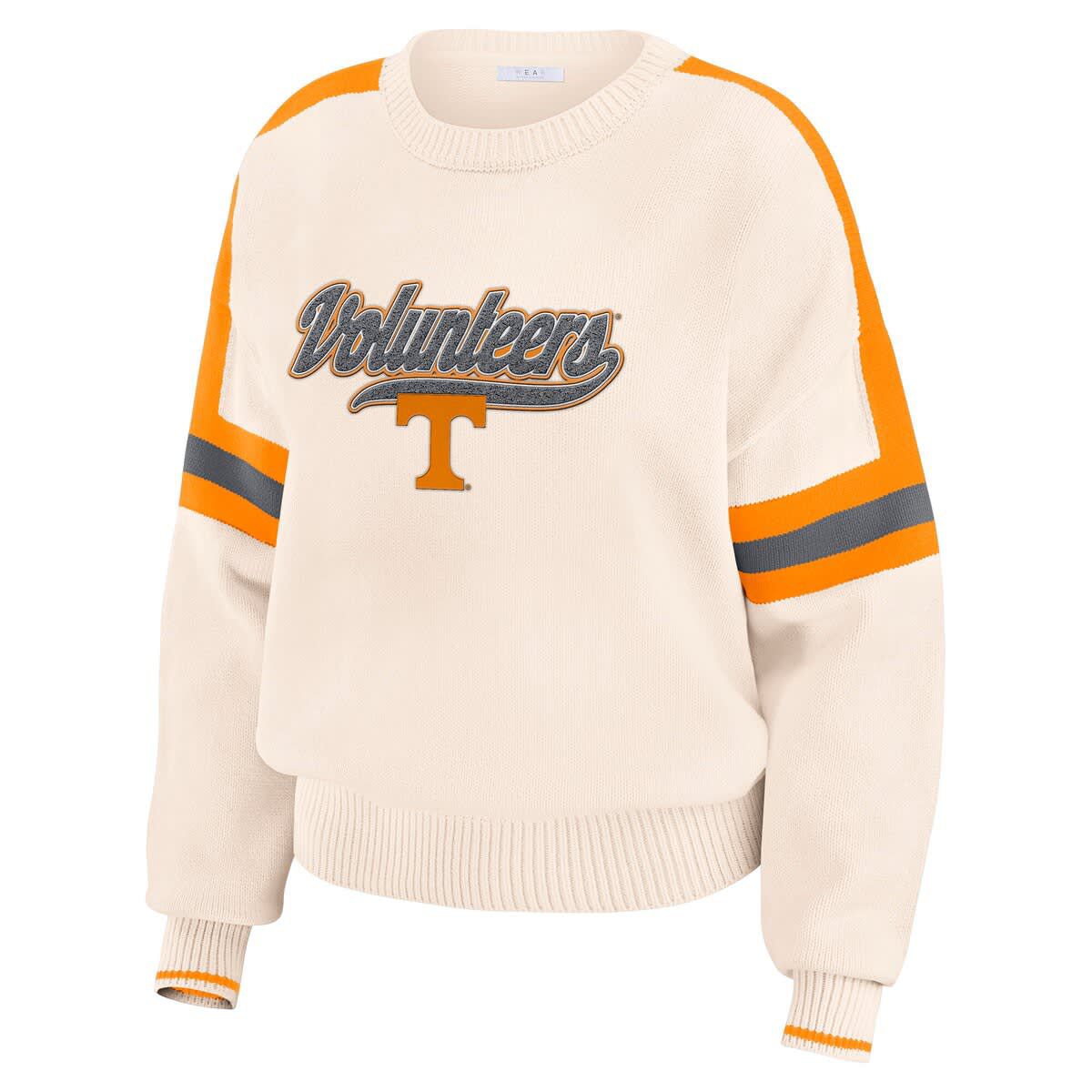 NCAA Tennessee Volunteers Chenille Woven Patch Stripe Pullover Sweater