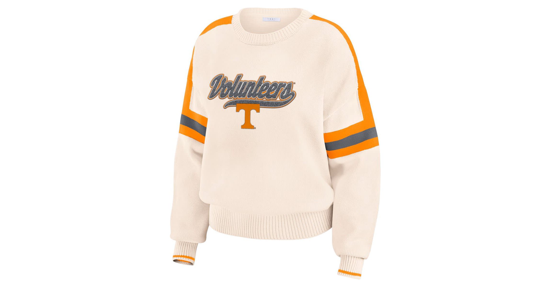 NCAA Tennessee Volunteers Chenille Woven Patch Stripe Pullover Sweater