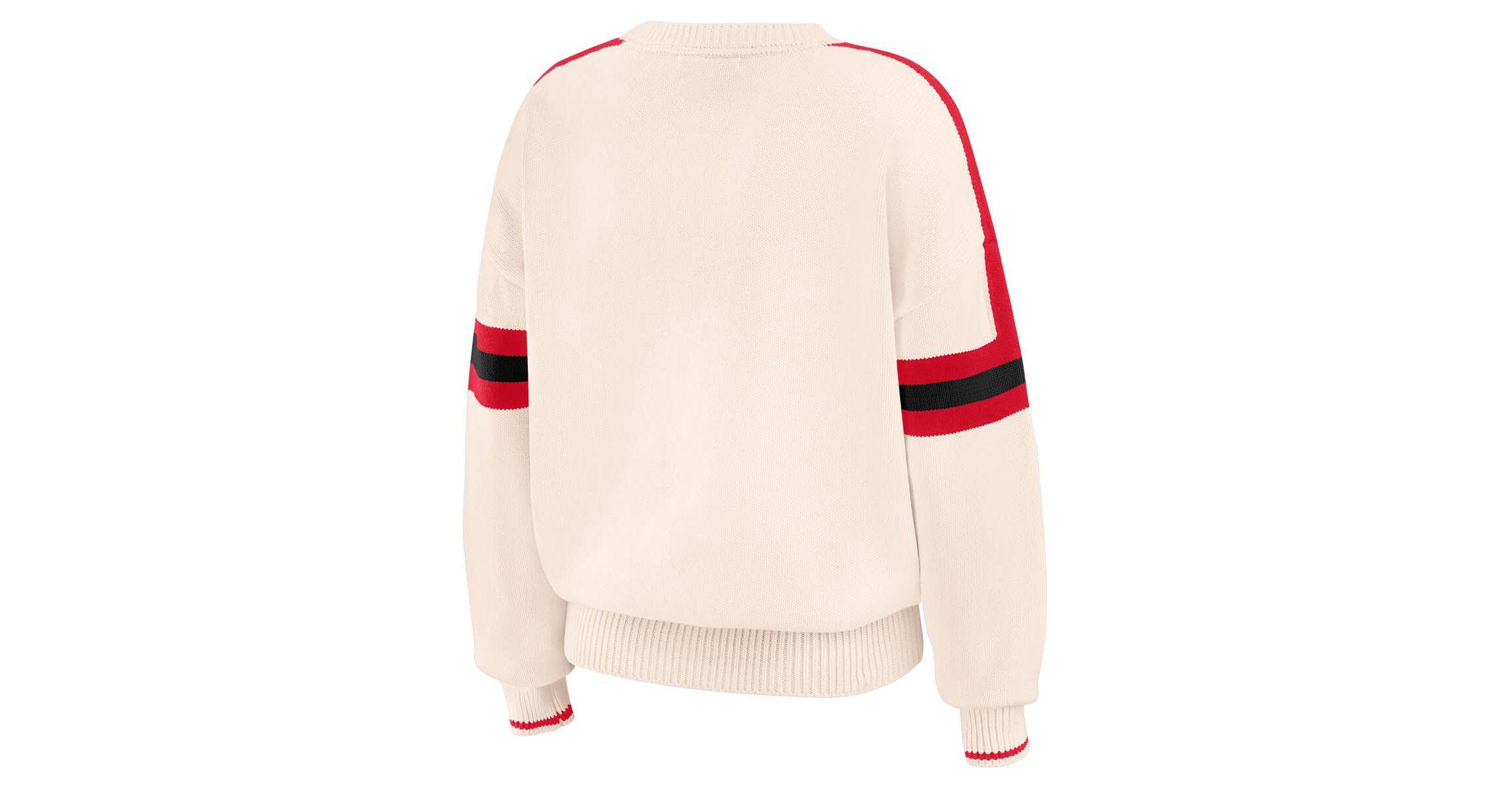 NCAA Nebraska Huskers Chenille Woven Patch Stripe Pullover Sweater