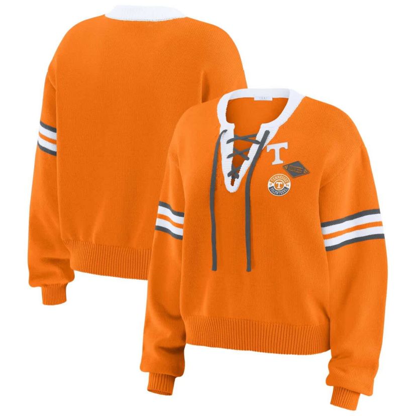 NCAA Tennessee Tennessee Volunteers Lace-Up Pullover Sweater