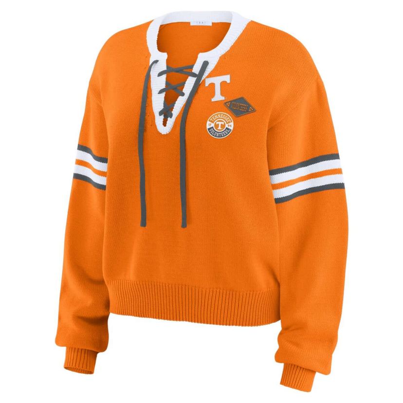 NCAA Tennessee Tennessee Volunteers Lace-Up Pullover Sweater