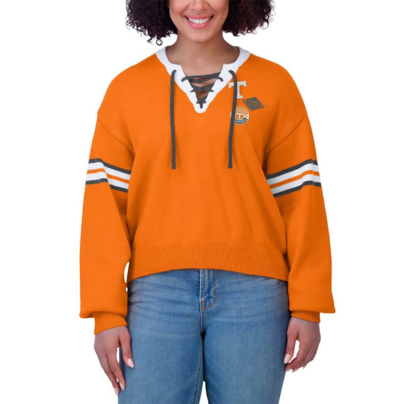 NCAA Tennessee Tennessee Volunteers Lace-Up Pullover Sweater