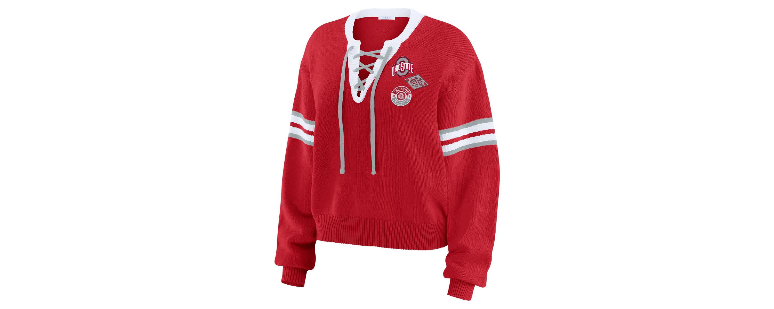 NCAA Ohio State Buckeyes Lace-Up Pullover Sweater