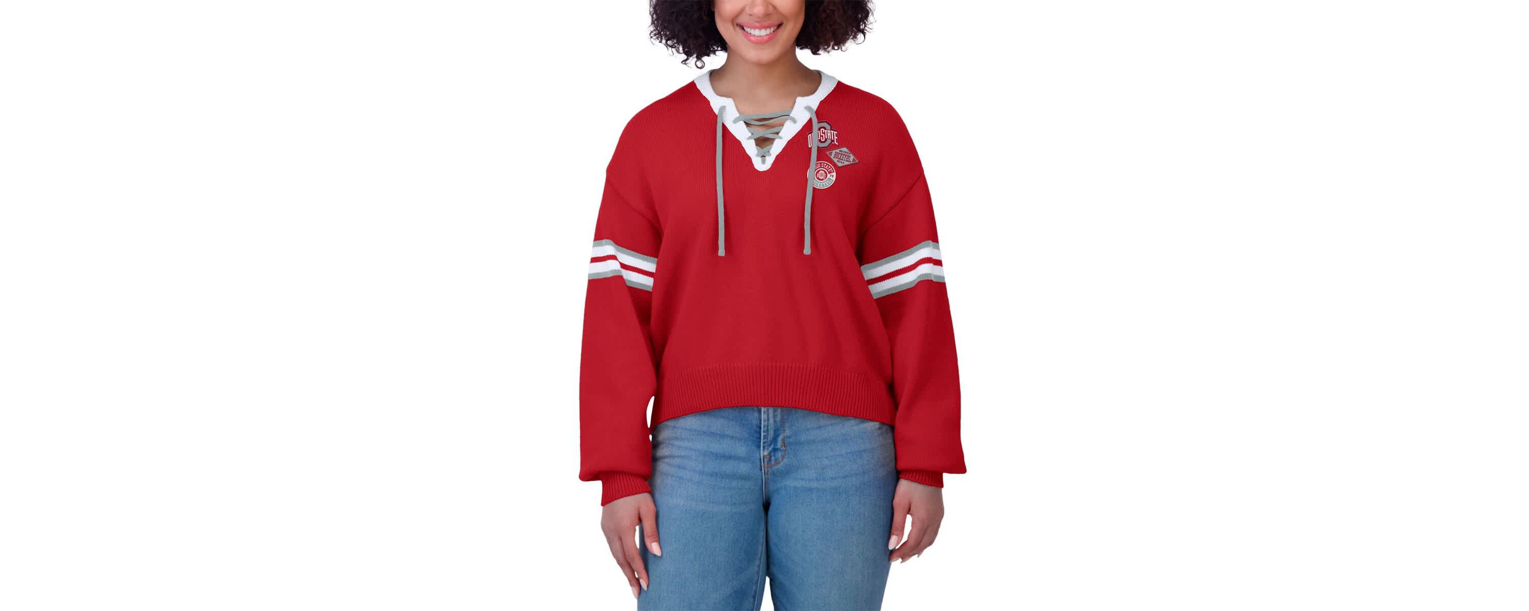 NCAA Ohio State Buckeyes Lace-Up Pullover Sweater