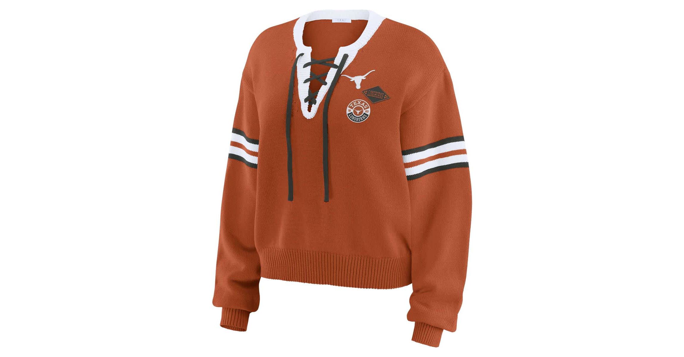 NCAA Texas Texas Longhorns Lace-Up Pullover Sweater