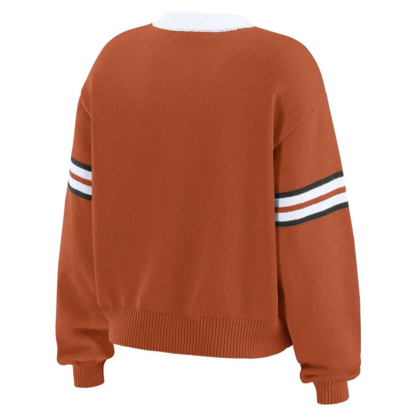 NCAA Texas Texas Longhorns Lace-Up Pullover Sweater