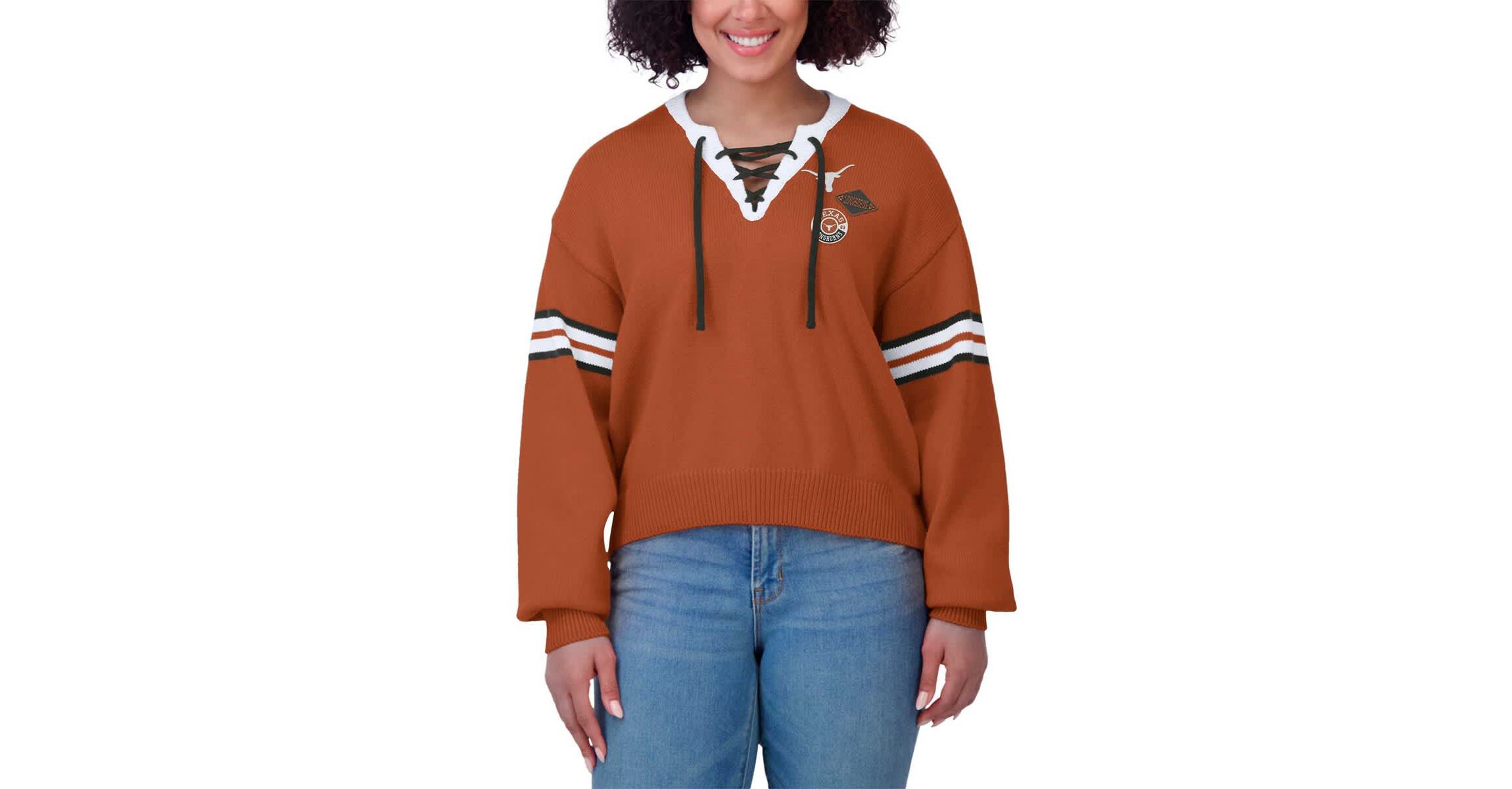NCAA Texas Texas Longhorns Lace-Up Pullover Sweater