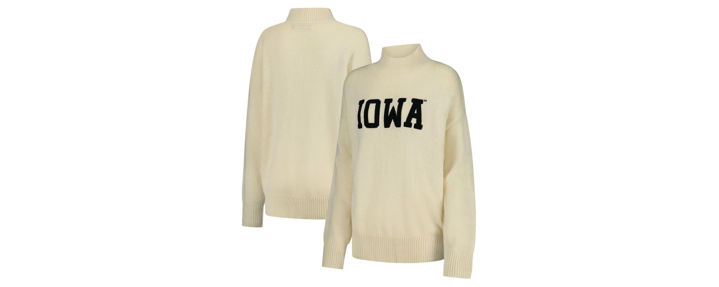 NCAA Gameday Social Iowa Hawkeyes Oversized Varsity Sweater