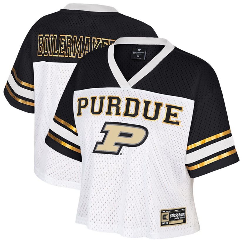 NCAA Purdue Boilermakers Treasure Cropped Football Jersey