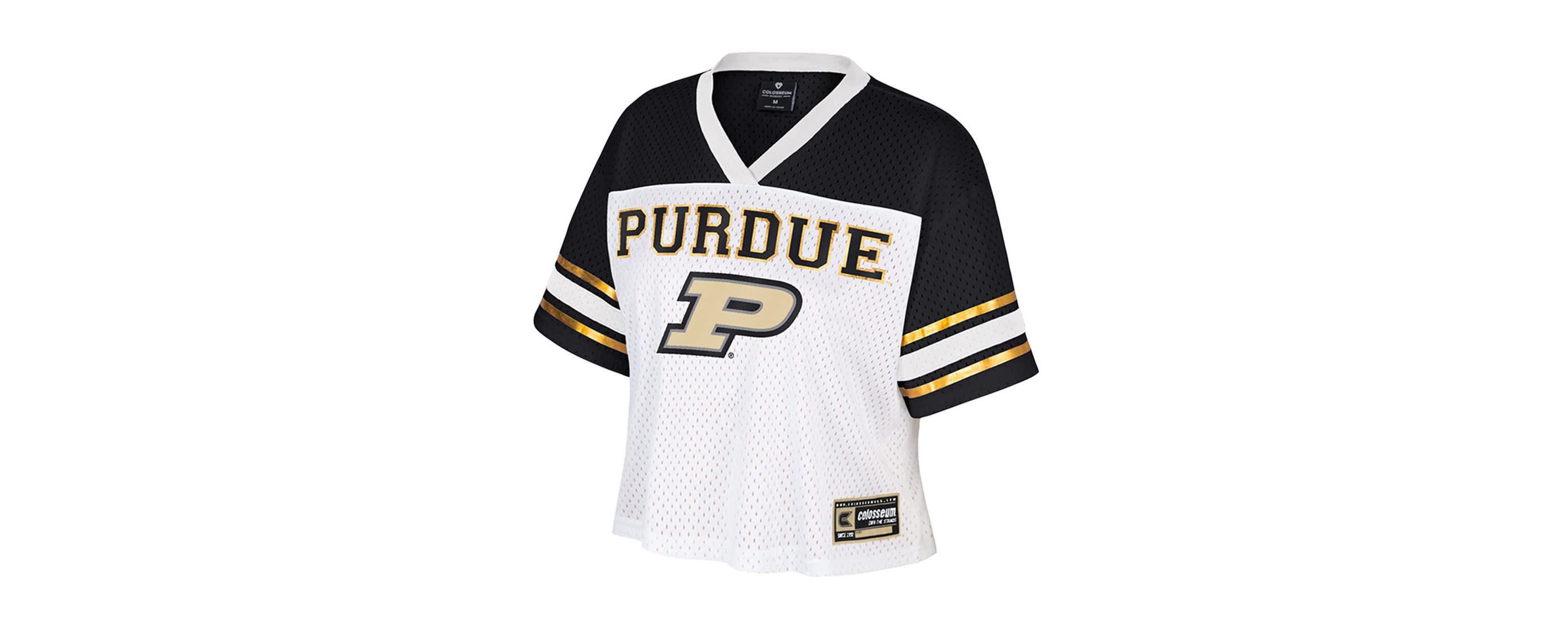 NCAA Purdue Boilermakers Treasure Cropped Football Jersey