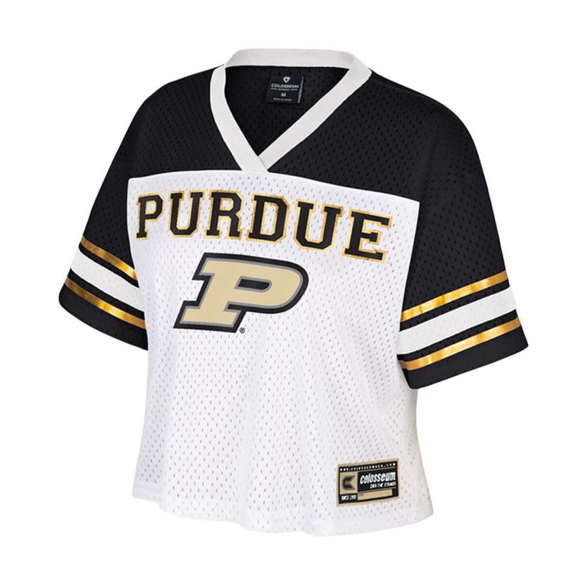 NCAA Purdue Boilermakers Treasure Cropped Football Jersey