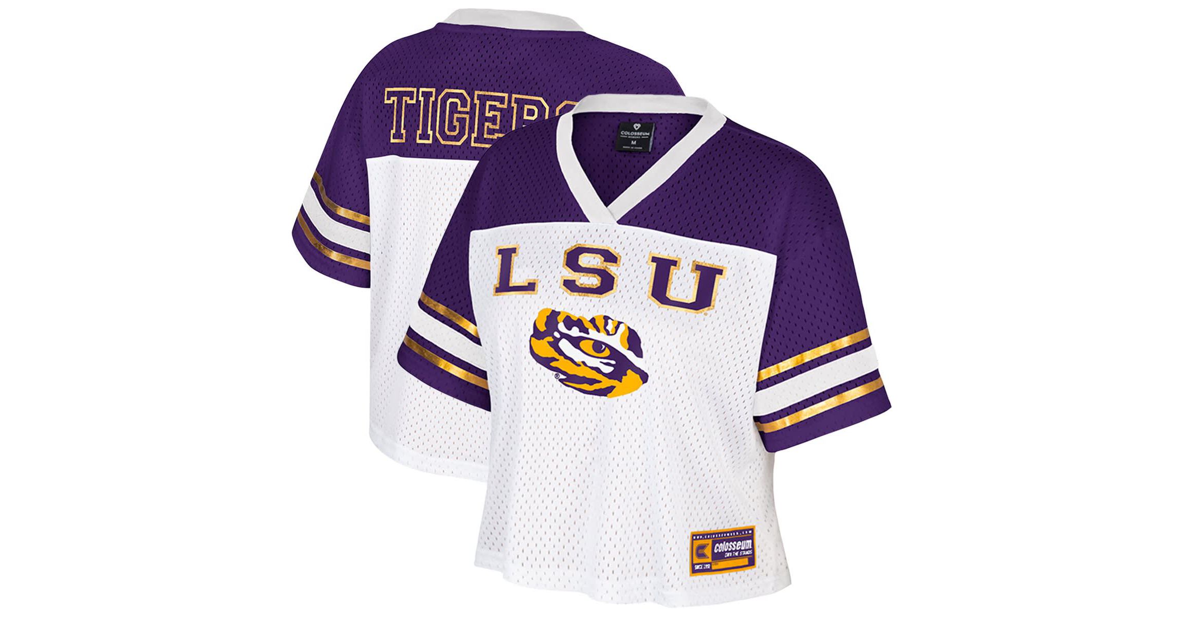 NCAA LSU Tigers Treasure Cropped Football Jersey