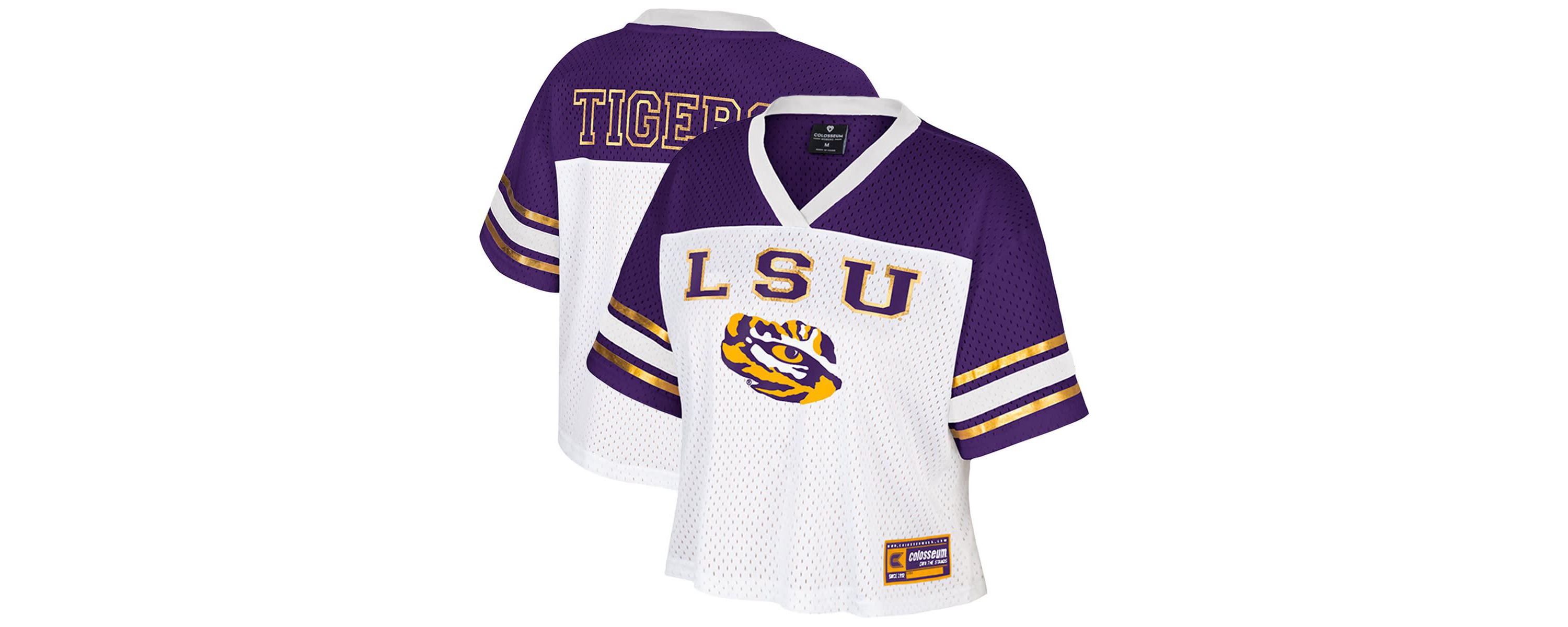NCAA LSU Tigers Treasure Cropped Football Jersey